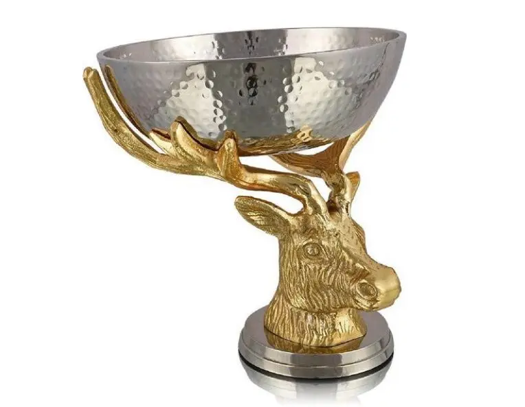 Golden Deer Bowl Holder — Handcrafted Export Product by NXTGENEXPORTS, Moradabad